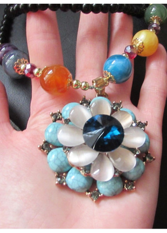 Ошатні довгі намиста, кольє квітка з камінням, 2733 Fashion Jewelry (353827926)