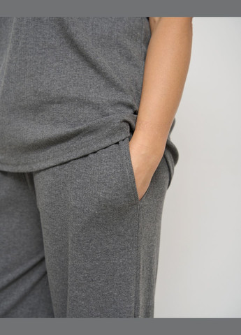 Сіра всесезон піжама жіноча футболка та штани сіра в рубчик розміри 2xl-5xl футболка + штани Nicoletta