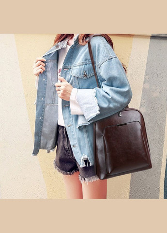 Жіночий рюкзак міський Темно-коричневий No Brand (301083109)