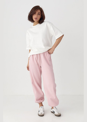 Однотонна базова футболка - бордо колір Lurex - (324392833)