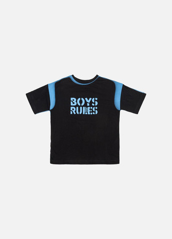 Чорна літня футболка з коротким рукавом для хлопчика колір чорний цб-00245658 Tuffy
