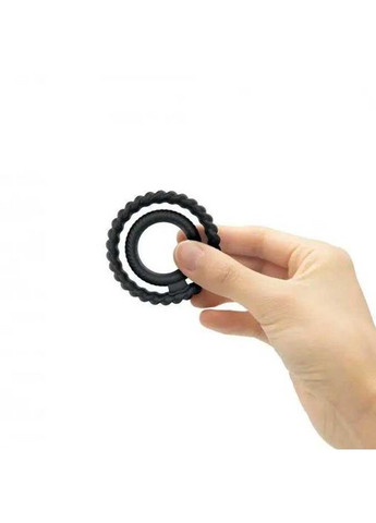 Эрекционное кольцо двойное "DUAL RING" - Черный Drive Dorcel (327875457)