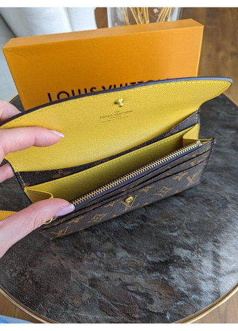 Женский кошелеккоричневый+ желтый большой No Brand (369935248)