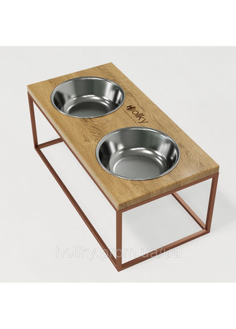 Миски на подставке для больших собак Base XL20 (2×1,8 л) BXL20-522620-GLNT Hollky (365652697)