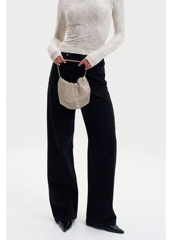 ДЖИНСЫ WIDE LEG ЧЕРНЫЕ С блестками WL 581 Twice - (370984457)