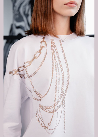 Белый джемпер женский hc (h001-8355-057-33) без декора (301196599)