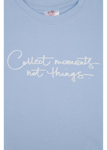 Блакитна літня футболка Miss Feriha