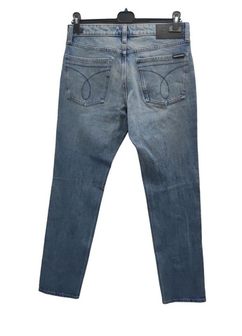 Комбинированные демисезонные мужские джинсы calvin klein, slim, светло-синие с серым оттенком, размер w32/l32 slim fit Calvin Klein Jeans