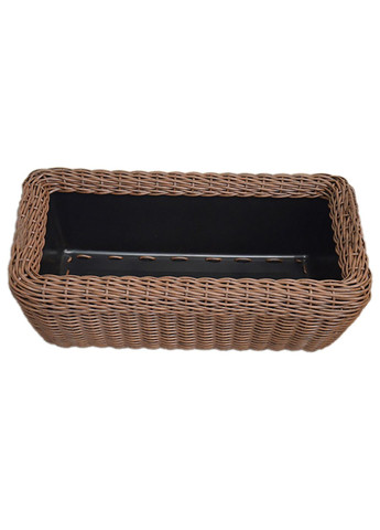 Кашпо прямокутне 60 літрів (горщик для квітів та рослин), Вазон зі штучного ротангу ручної роботи. Молочний шоколад Handmade (329193742)