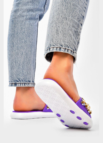 Шльопанці жіночі бузкового кольору з намистинами Let's Shop (338370815)