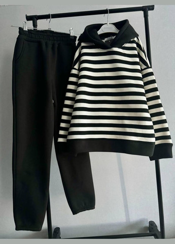 Черный демисезонный костюм подростковый на флисе брючный IRmAS оверсайз