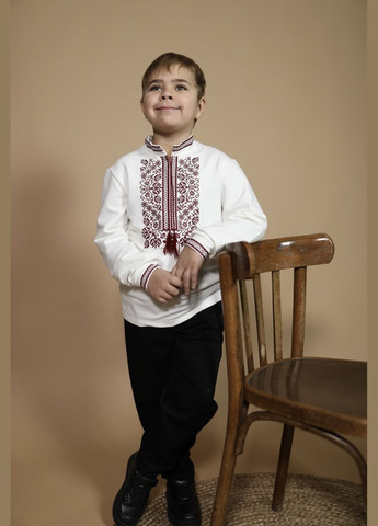 Вышиванка трикотажная детская для мальчика белая No Brand (341327797)