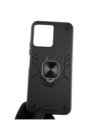 Чохол для телефона Redmi 12 4G броньований з магнітним кільцем-тримачем на сяомі редмі 12 4г чорний Xiaomi (366233442)