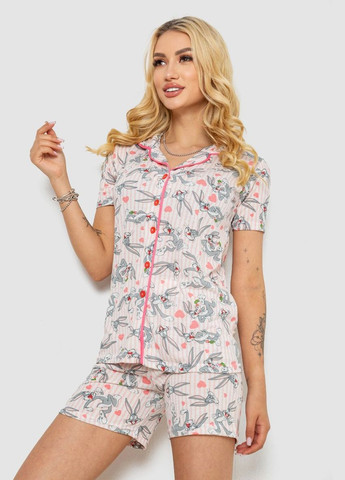 Рожева піжама жіноча з принтом,, 243r70349 Ager