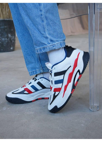 Чорні Осінні кросівки чоловічі adidas niteball black white red адідас найтбол No Brand