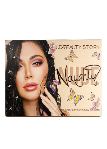 Палетка теней для век матовые перламутровые шиммерные 48 оттенков Naughty 600800 Huda Beauty (300676791)