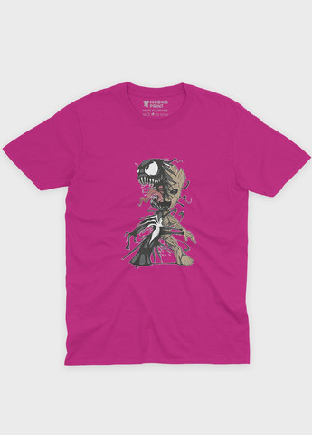 Рожева демісезонна футболка для дівчинки з принтом суперзлодія - веном (ts001-1-fuxj-006-013-024-g) Modno