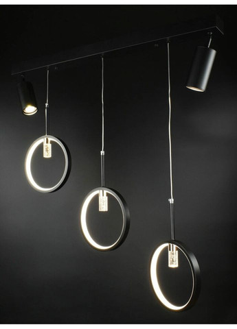 Люстра светодиодная потолочная LED светильник для квартиры на потолок лэд 26836 Черный 30-150х6х80 см. Sunnysky (324395804)