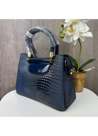 Женская лаковая сумочка Кенгуру рептилия из экокожи цилиндрическая серого цвета ProDobro (363135812)