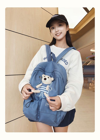 Рюкзак 10474 мужской женский детский школьный портфель голубой No Brand (326487588)