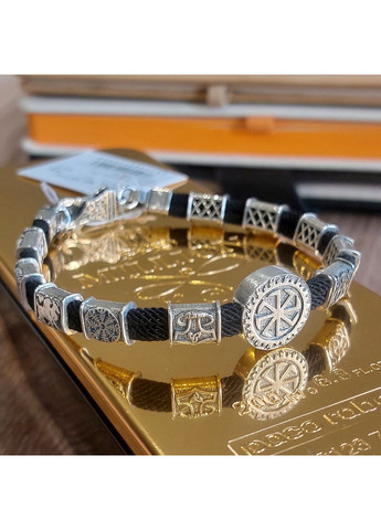 Браслет мужской серебряный Коловрат с рунами 19+3 см No Brand (355921897)