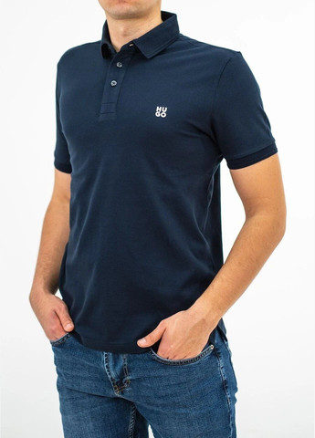Поло чоловіче Hugo Boss cotton-piqué regular-fit polo shirt with white logo (292115881)