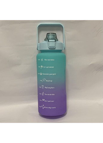 Пляшка з матовим покриттям для води з носиком і ручкою градієнт зелена 2200 мл No Brand (315632878)