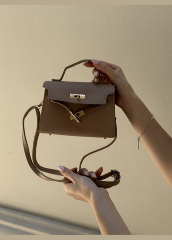 Женская сумка 7904 кросс-боди бежевая No Brand (303322981)