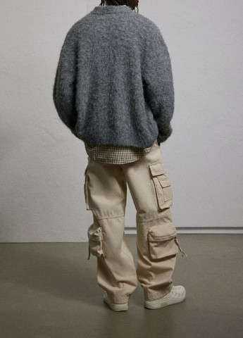 Молочные джинсовые демисезонные брюки H&M