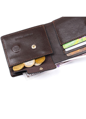 Портмоне из гладкой кожи на магнитах с отделениями для купюр коричневое (sku_11307) No Brand (327819486)