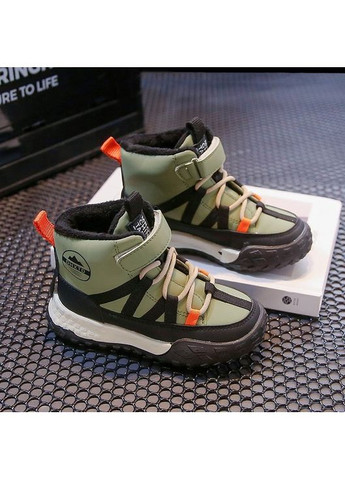 Цветные зимние ботинки зимние для мальчиков стильные dhx, хаки No Brand