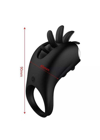 Виброкольцо с ротацией для стимуляции клитора 20 режимов Черный No Brand (368892265)