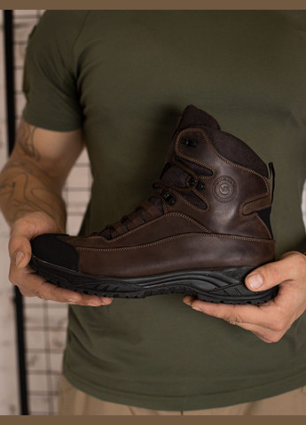 Кожаные Демисезонные Женские Берцы Тактические. 36-46р Коричневые. Гидрофобная натуральная кожа! STDF-2126 No Brand (301143263)