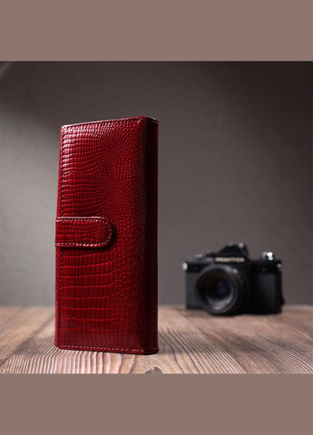 Шкіряний лакований гаманець з блоком для кредитних карток 22682 st leather (331907584)