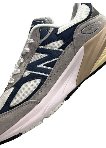 Комбіновані Осінні кросівки чоловічі new balance 990v6 grey white navy No Brand 990V6 Gray White Navy