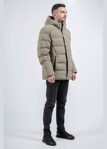 Оливкова зимня чоловічий зимовий пуховик з біопухом і капюшоном snow image (оливковий, ), 32004 No Brand