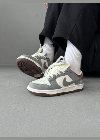 Кросівки жіночі і чоловічі Nike SB Dunk Low grey white | Найк СБ Данк низькі сірі білі No Brand сірі демісезони (316091092)