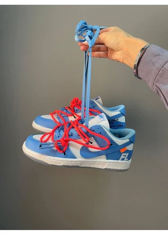 Білі кросівки чоловічі nike sb dunk x off white blue white найк сб данк білі демісезон No Brand