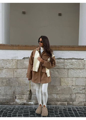 Темно-бежевое демисезонное Пальто женское KaraMix