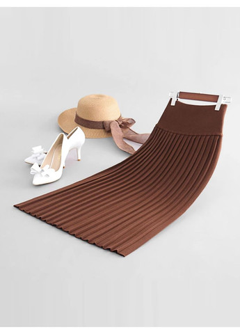 Коричневая кэжуал трикотажная плиссированная юбка-карандаш mw-ks-1613-1 коричневый Forza Viva