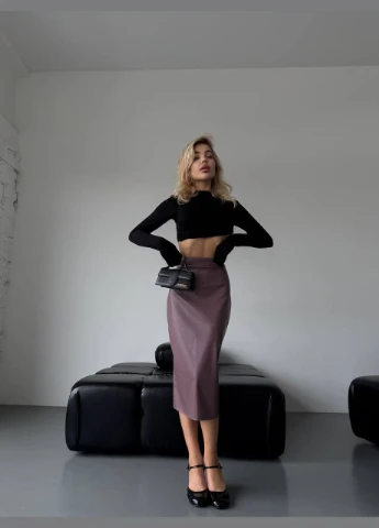 Темно-бежевая праздничный, офисная, кэжуал однотонная женская юбка FINO Mode карандаш