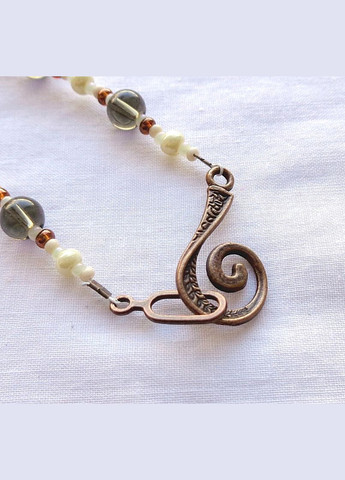 Колье лунница ручной работы из бисера и натуральных камней "Версаль" No Brand (358224513)