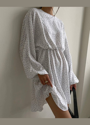 Білий сукня в дрібний горошок Fashion