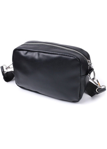 Зручна жіноча сумка крос-боді з монетницею з екошкіри 22796 Чорний Vintage (303877346)