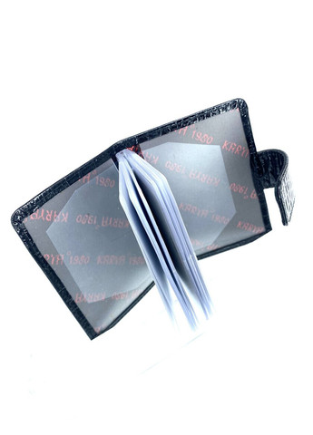 Чоловіча візитниця з натуральної шкіри 0014-06 чорне 11 х 7.5 х 1.5 Karya (367263645)