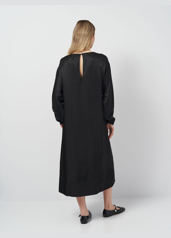 Черное повседневный платье атласное H&M однотонное