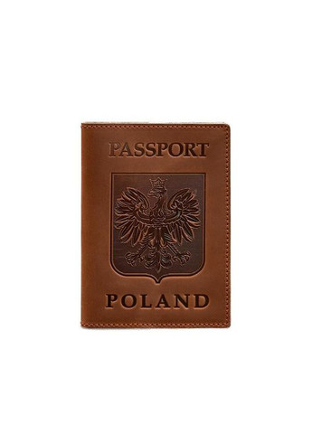 Кожаная обложка для паспорта с польским гербом светло-коричневая Crazy Horse (A-027242) BlankNote (329186854)