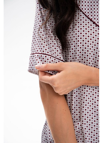 Бордова всесезон пижамний костюм кофта з коротким рукавом та штани бордо (принт) 846252 German Volf 25108