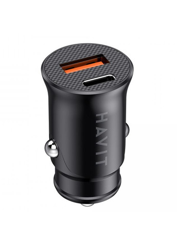 Автомобільний зарядний пристрій HV-CC2022 20W USB+USB-C Black зі швидкою зарядкою Havit (282313645)