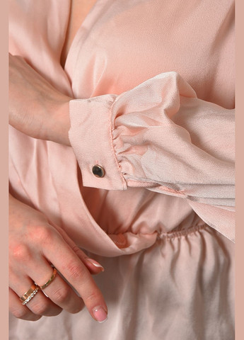 Розовая демисезонная блуза женская розового цвета с баской Let's Shop